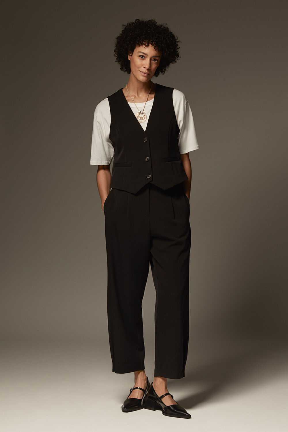 Jordyn Vest - Black, Doreann JERSEY Topp - White, Punna Bukser - Black